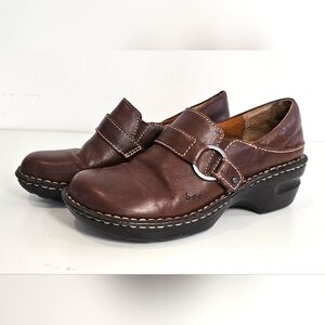 BOC Born Concept Clogs Womens Size 7.5 M Brown Slip On Leather Strap Nursing